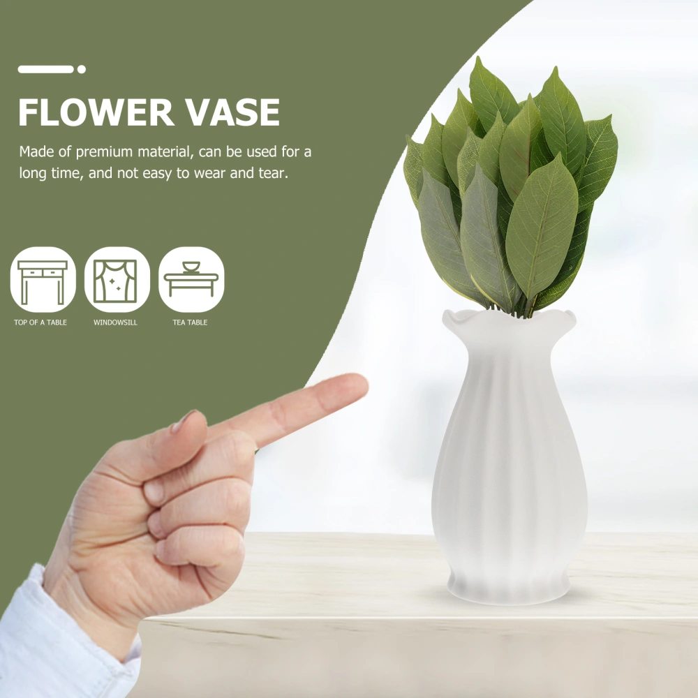 1pc Ceramic Flower Vase Simple Desktop Vase Room Decorative Vase Indoor Flower Container for Home Office White