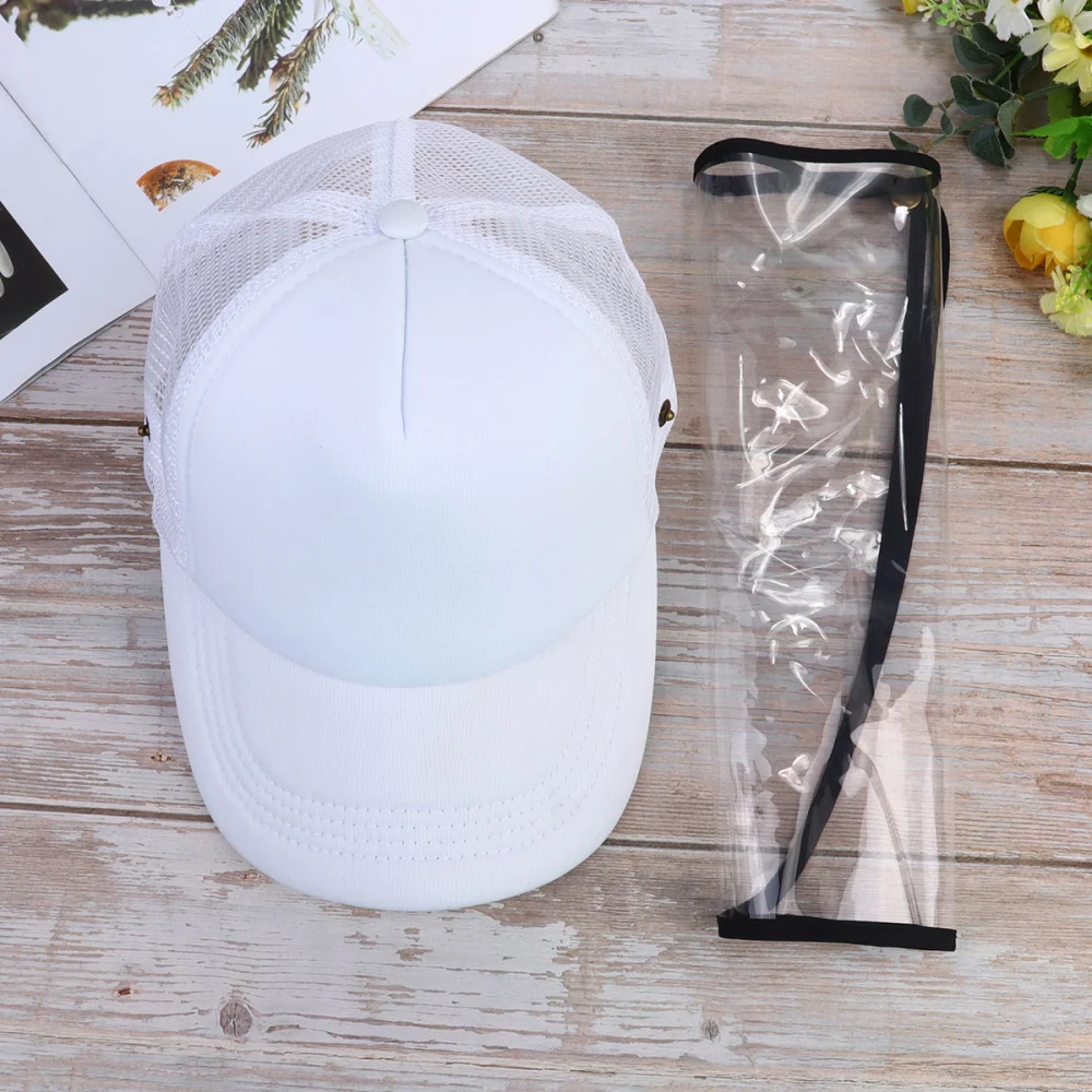 Mask Spray Proof Epidemic Prevention Hat Peaked Simple Hat for Adult Kid (Kid Style, White)