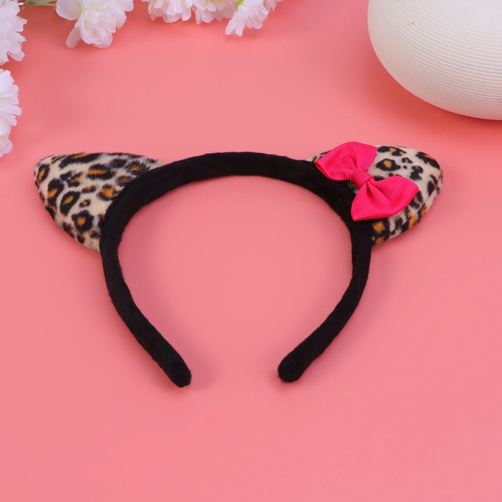 Halloween Kids Hairband Creative Leopard Headband Novelty Decor Hair Bowknot Headpiece Carnival Masquerade Party Cosplay Costume Accessory