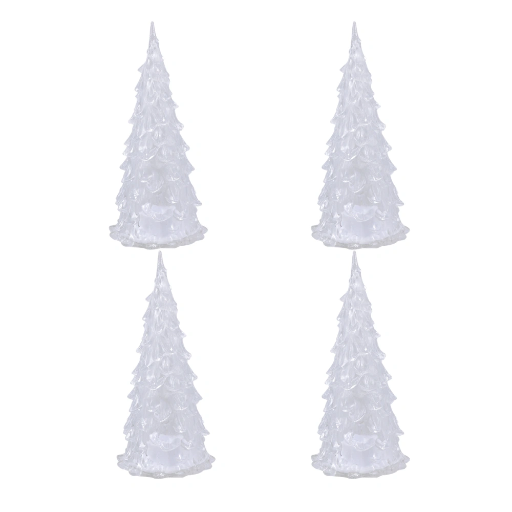 4Pcs Christmas LED Lights Tree Shaped Lamps Festive Night Lights Party Desktop Decor for Festival Carnival Costume