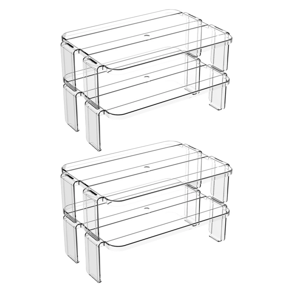 2pcs Refrigerator Leftover Rack Storage Shelf Separated Layer Rack Household Supplies