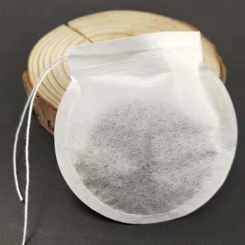 100pcs Disposable Round Wood Pulp Filter Paper Coffee Tea Bag Tea Pouch for Loose Leaf Tea Powder (6cm White)