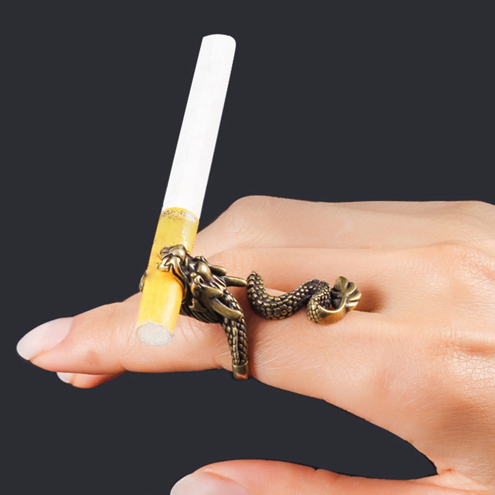 Delicate Cigarette Ring Copper Finger Ring Tobacco Ring Rack Smoking Accessory