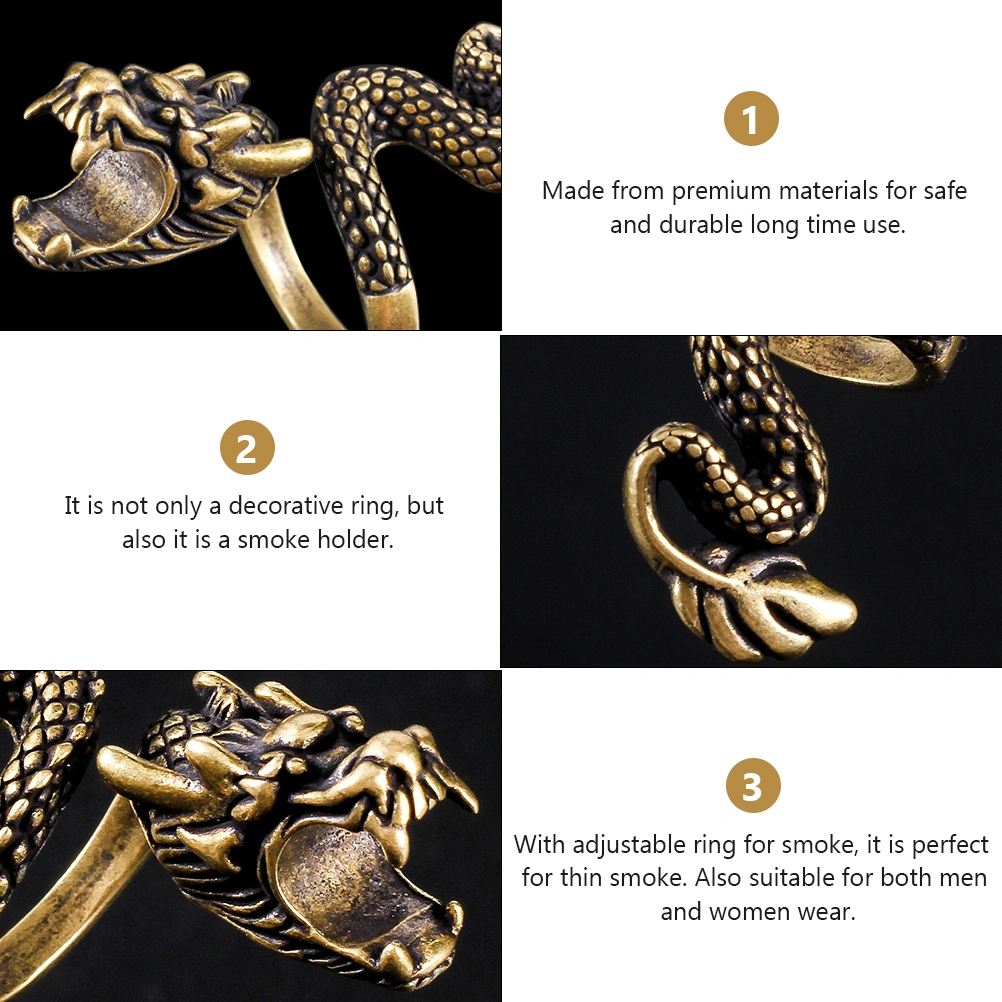 Delicate Cigarette Ring Copper Finger Ring Tobacco Ring Rack Smoking Accessory