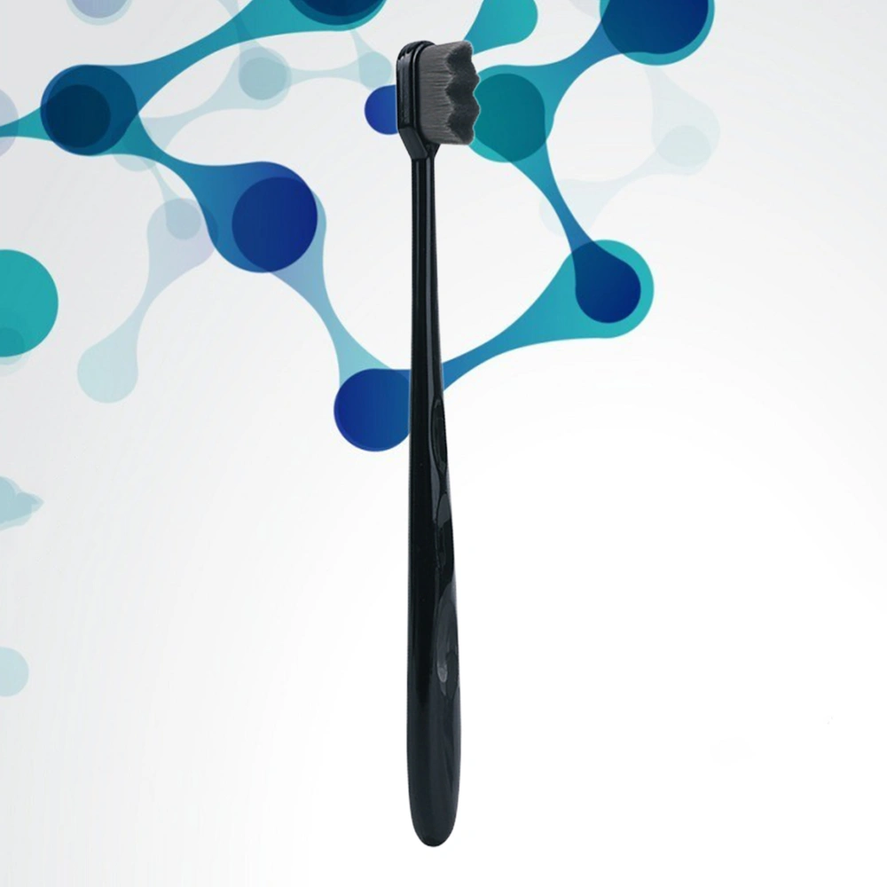 Bristle Toothbrushes Oral Cleaning Brushes Micro-Nano Toothbrushes Oral Tool (Black Hair and Black Handle)