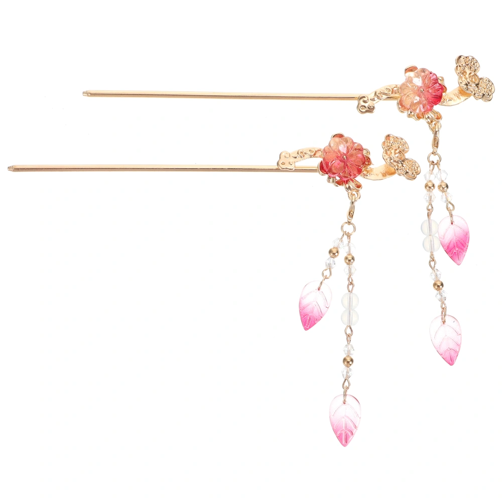 2PCS Chinese Style Alloy Hair Stick Multi-functional Practical Hair Chopstick