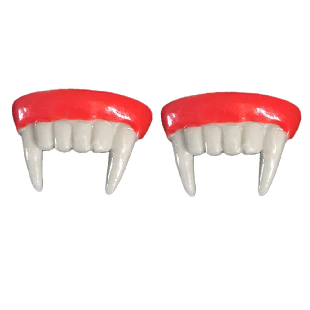 2PCS Halloween Artificial Teeth Sleeves False Zombies Teeth Props Denture Model for Party Costume Carnival