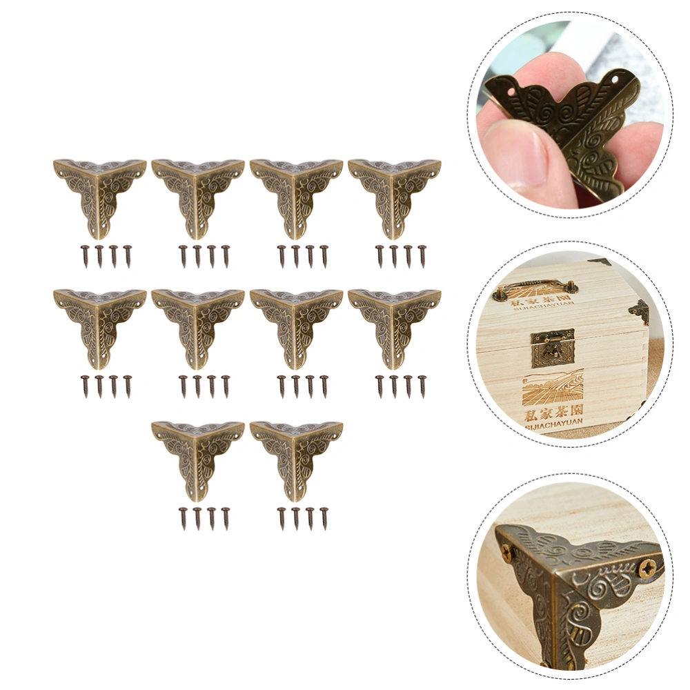 40pcs Antique Case Corners Box Corners Wooden Case Vintage Corner Case Accessories