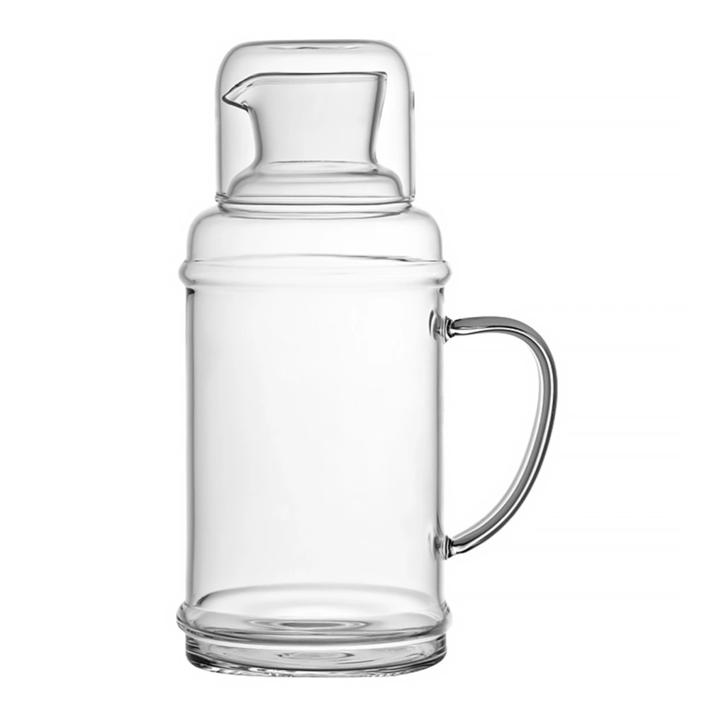 1pc Transparent Glass Bottle Heat Resistant Kettle Simple Glass Water Jug for Home