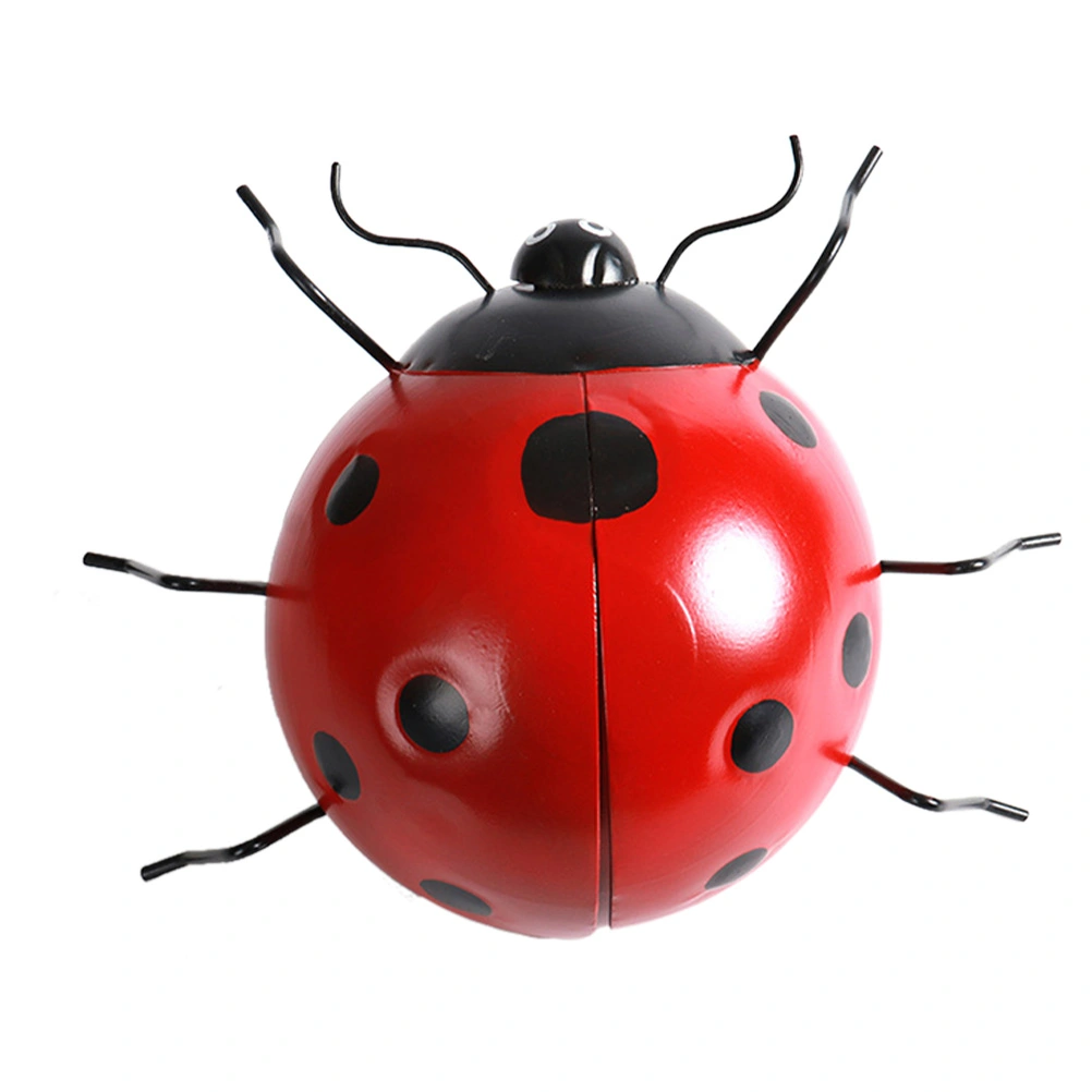1Pc Large Simulation Ladybug Lovely Iron Ladybug Pendant Garden Yard Ornament