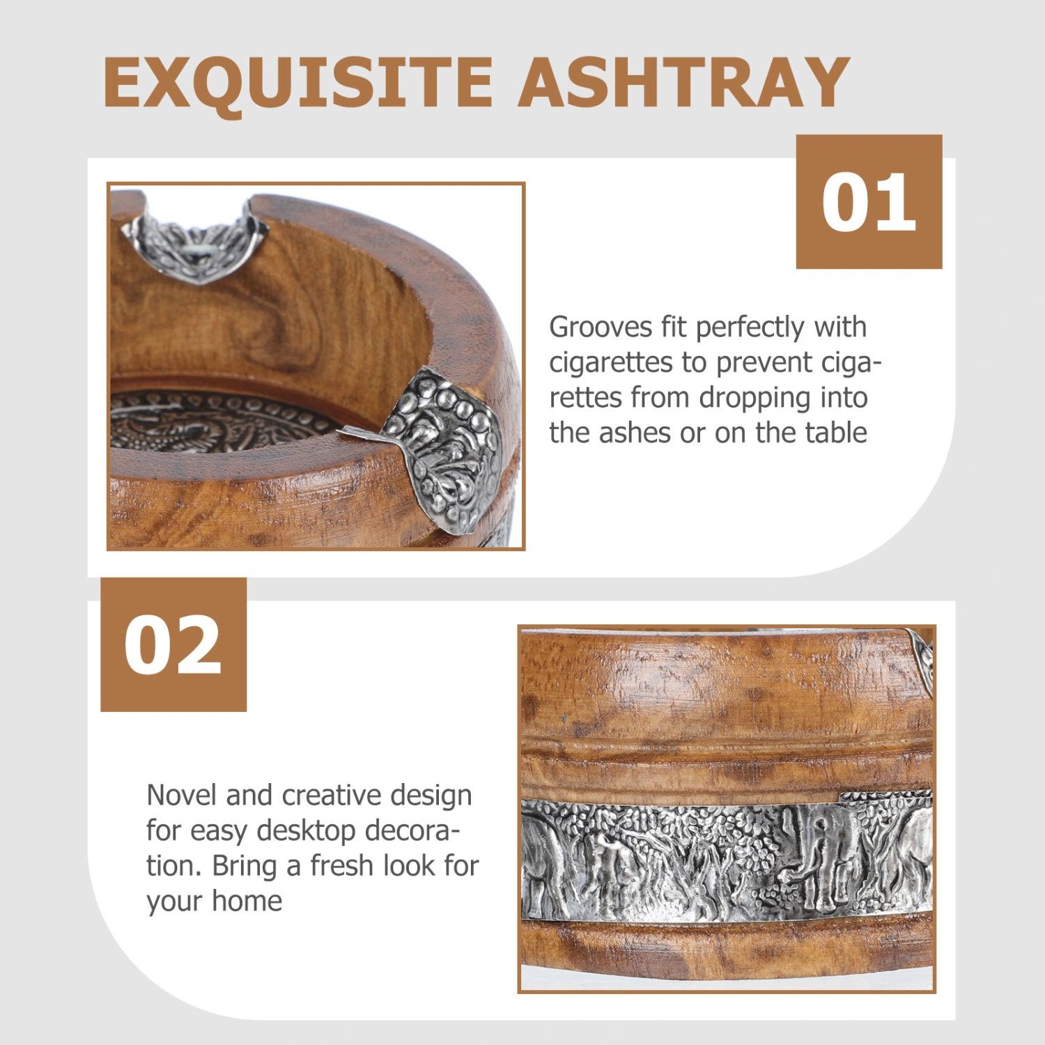 1Pc Household Ashtray Bedroom Soot Holder Desktop Adornment for Office