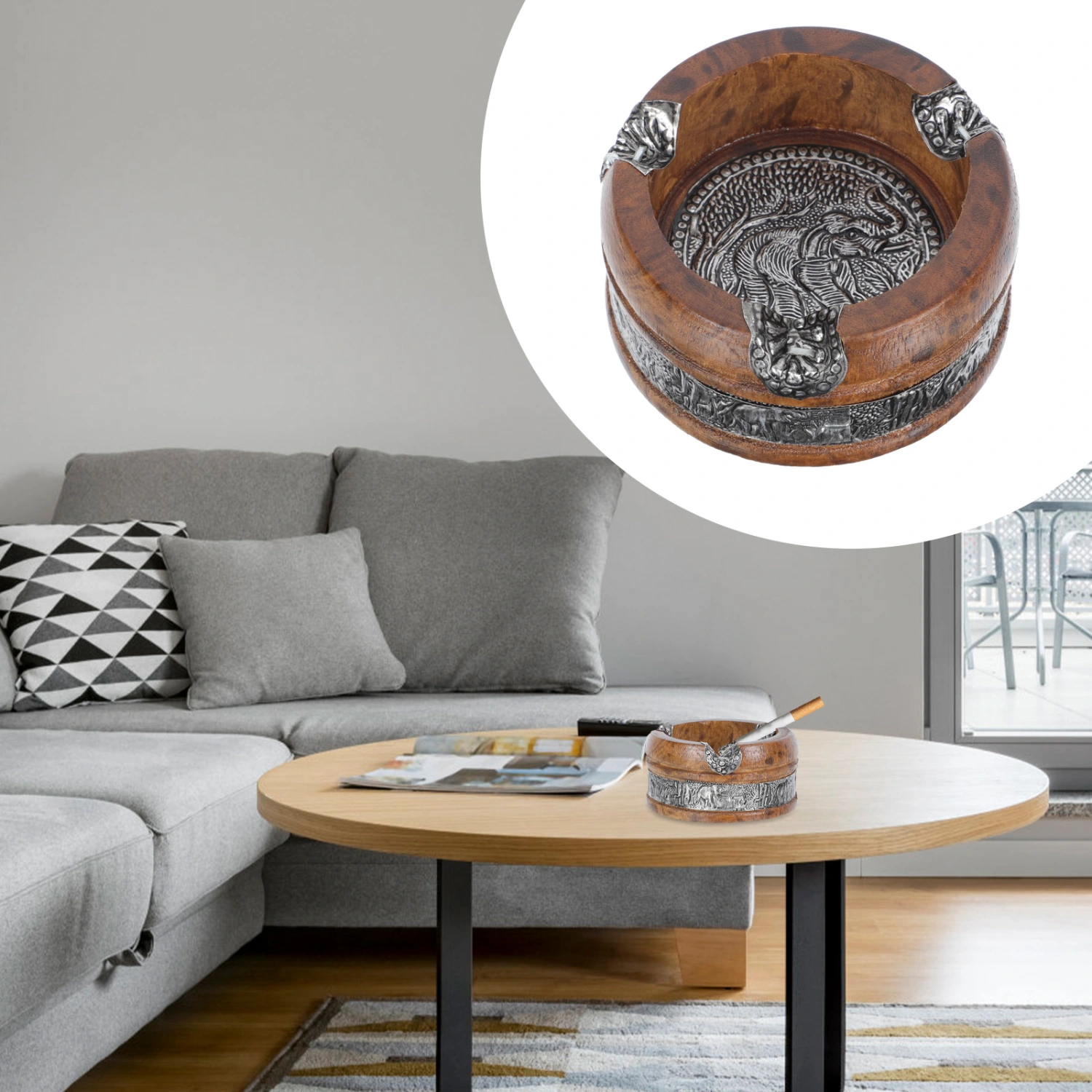 1Pc Household Ashtray Bedroom Soot Holder Desktop Adornment for Office