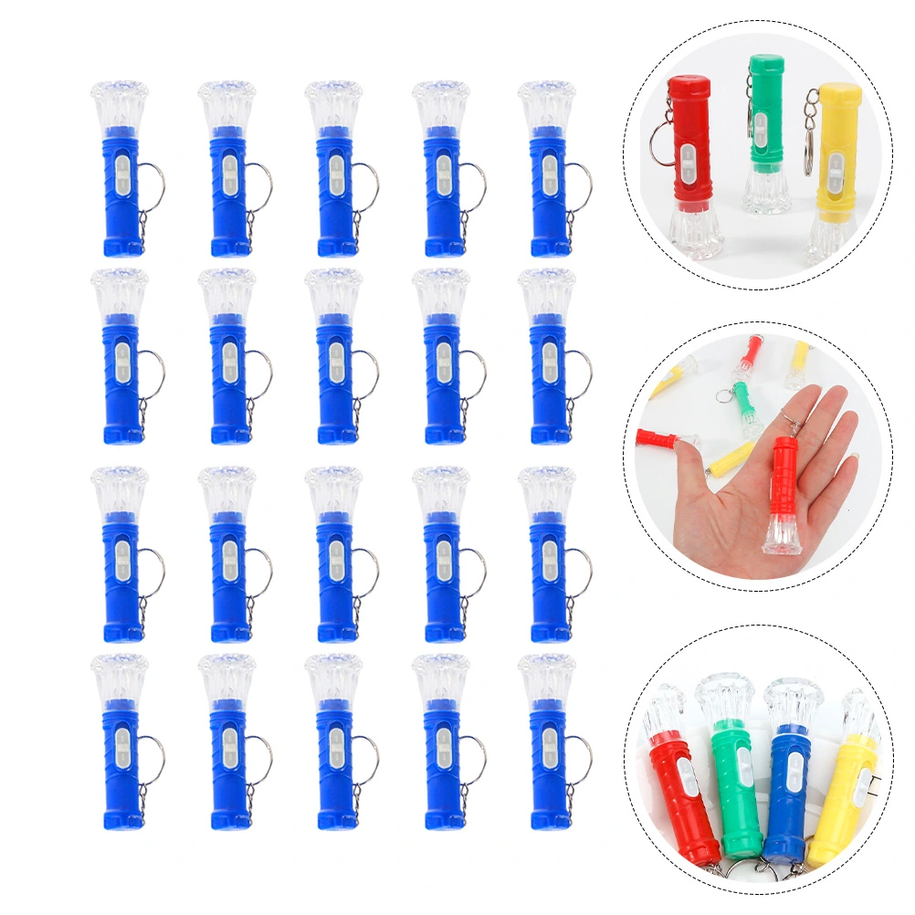 20pcs Mini Flashlights Portable Keychains Kids Luminous Toys (Random Color)