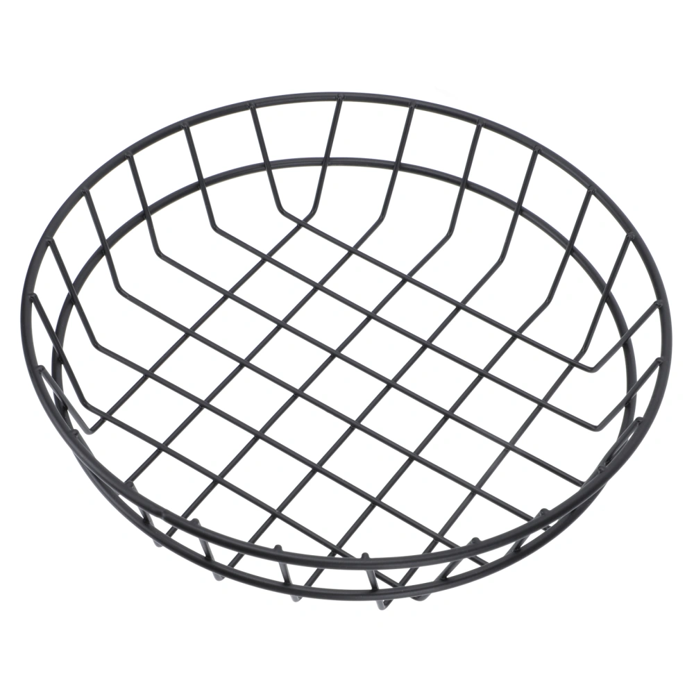 1Pc Iron Art Fruit Basket Hollow Delicate Fruit Container Snack Basket (Black)