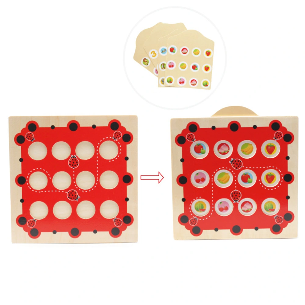 Wooden Ladybug Memory Chess Toy Cartoon Intelligence Toys Parent-child Game Chess Toy 1-7 Years Old Baby Chess Toy Early Desktop Training Aid for Kids Playing Red