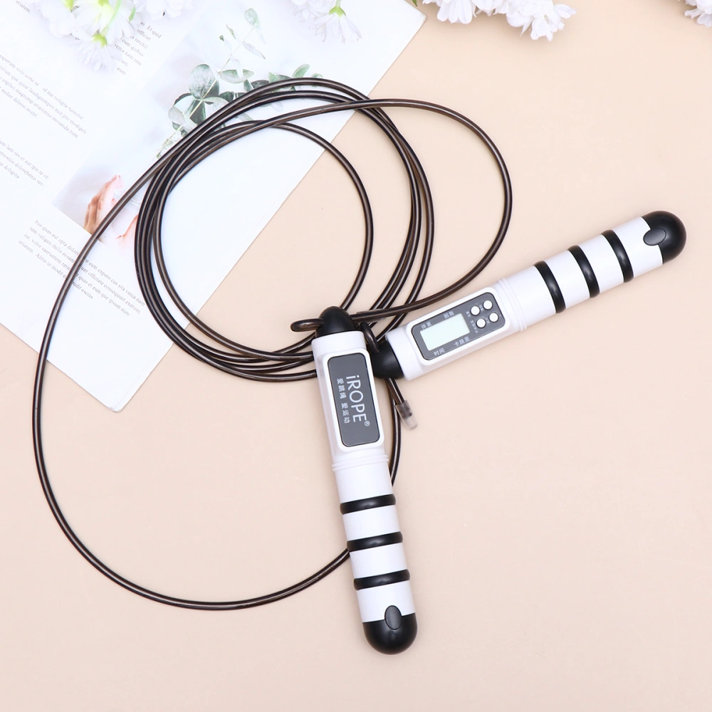 1pc Exercise Fitness Multi-functional Electronic Counting Jump Rope Skipping Rope Fitness Automatic Counting Jump Ropes Sports Equipment (Black)