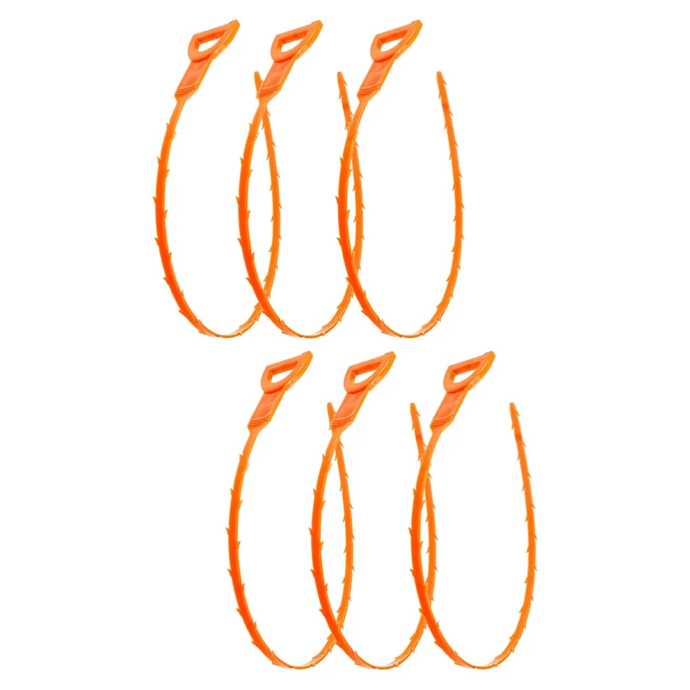 6Pcs Portable Drain Hair Clog Remover Cleaning Tool Plastic Pipeline Cleaner