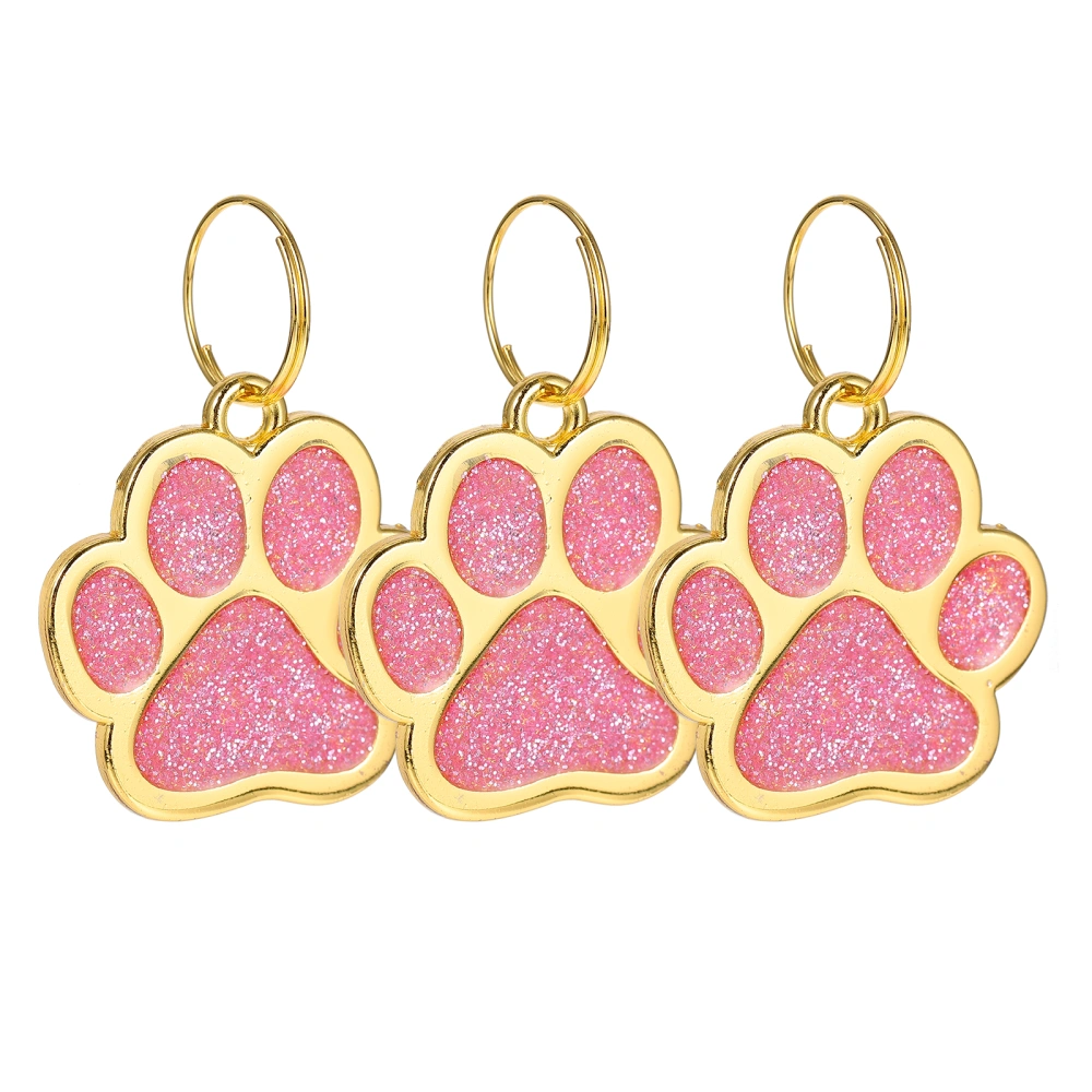 3pcs Paw Personalized Pet ID Tags Engraved Pet Name Number Address Hanging