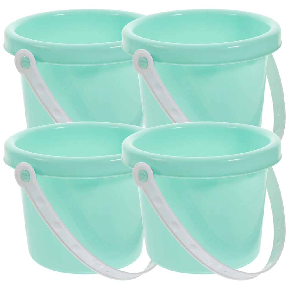 4pcs Castle Mold Sand Buckets Mini Bucket Toy Children Plastic Sand Bucket (Random Style)