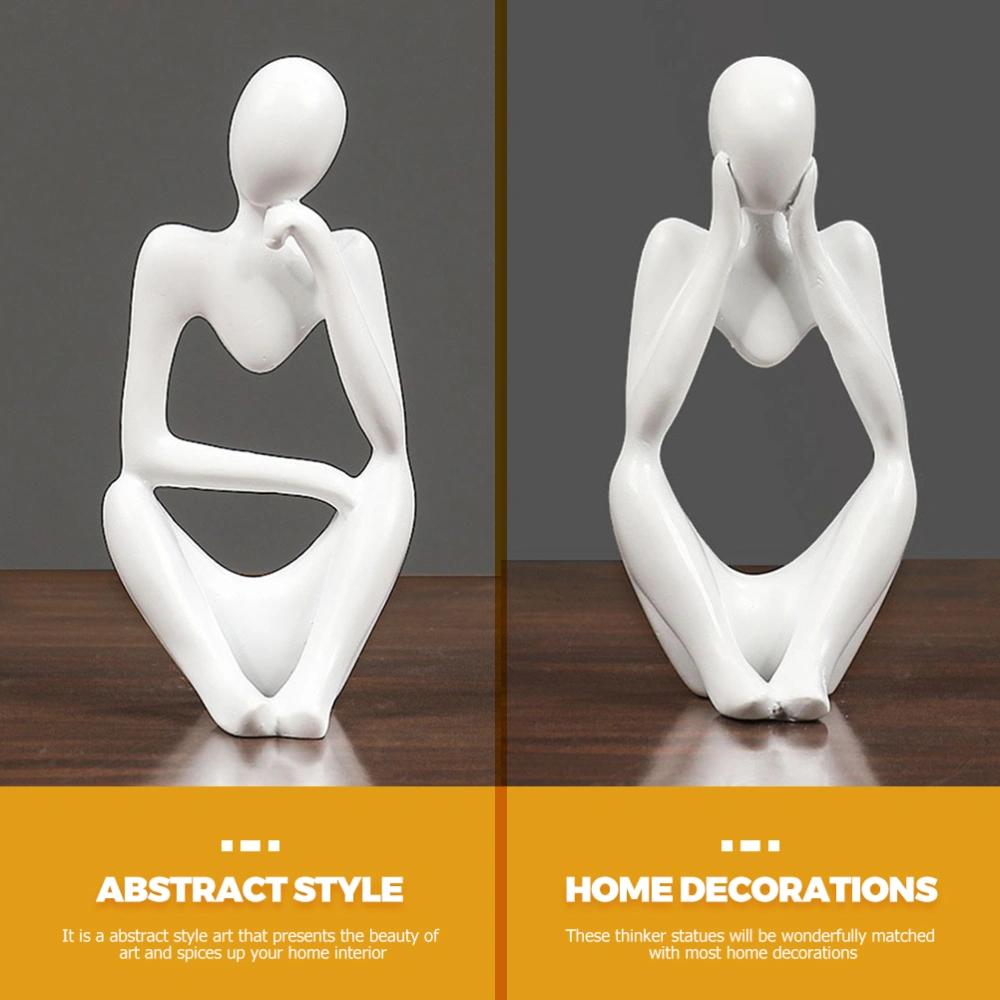 3pcs Modern Abstract Sculpture The Thinker Statues Desktop Resin Statues Ornaments