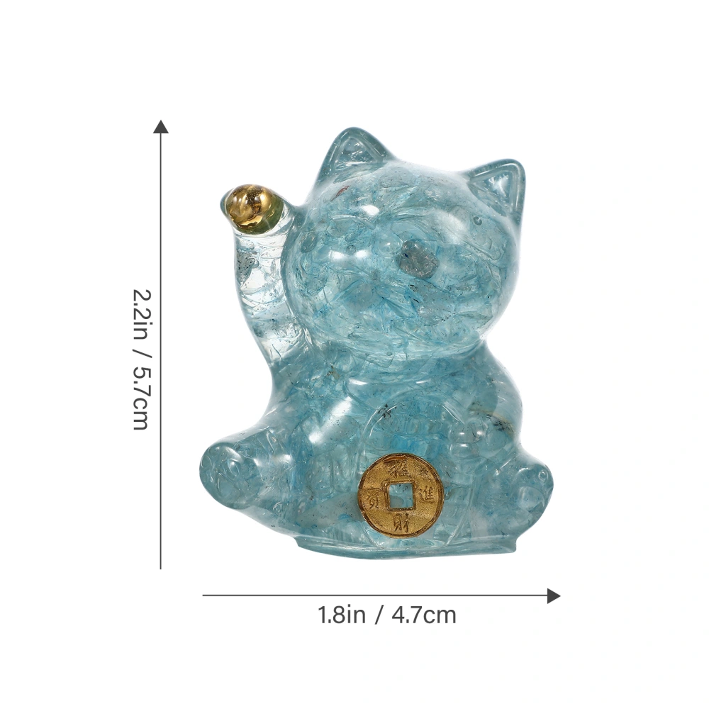 Crystal Crafts Cat Decoration Chinese Fortune Cat Figurine Crystal Cat Statue Ornament