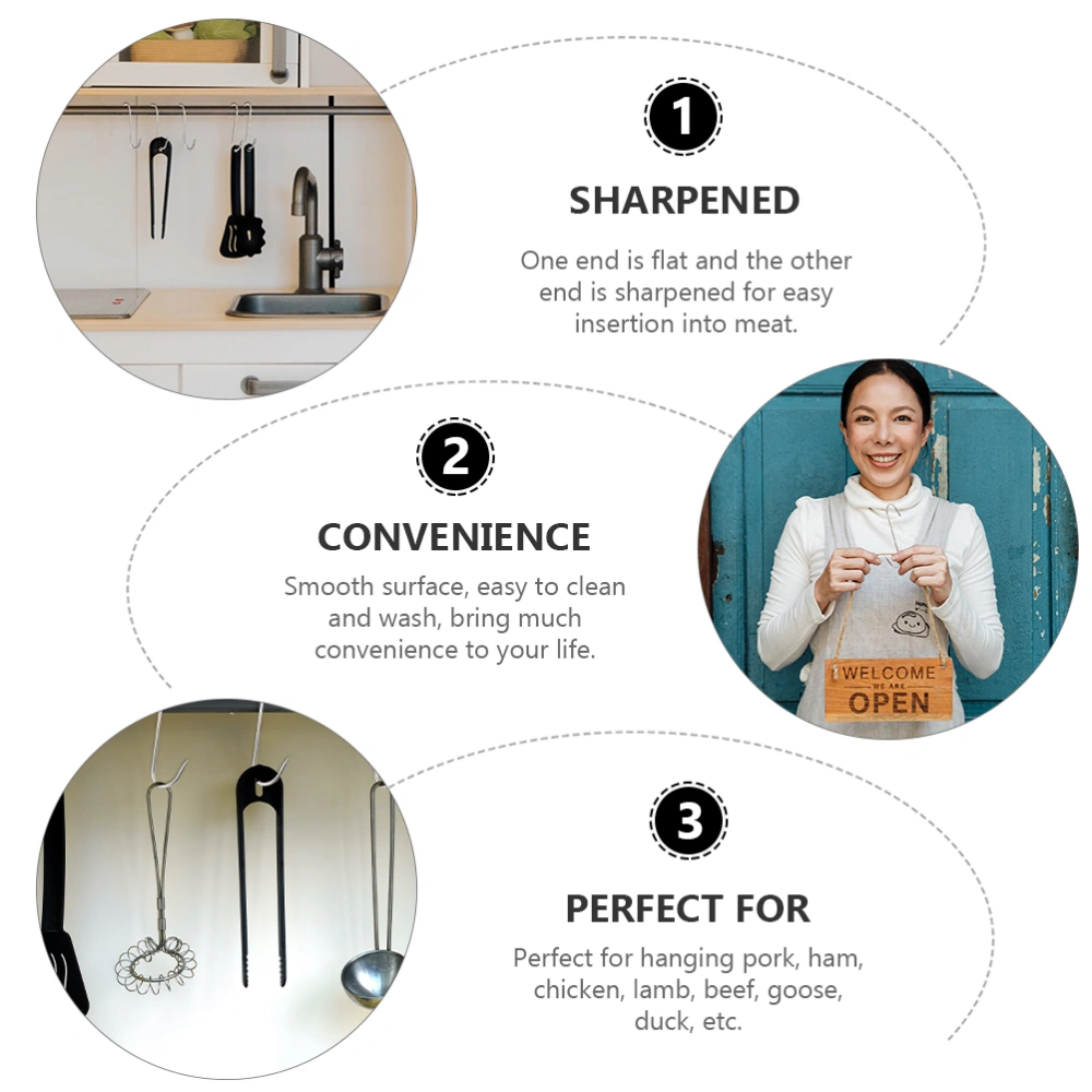 10Pcs Meat Hooks Stainless Steel Wall Hooks S-Shaped Hooks Kitchen Gadget