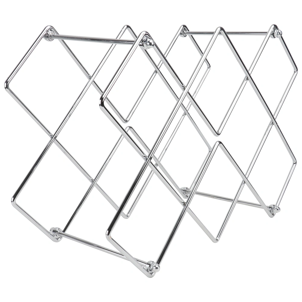 1pc Iron Art Red Wine Rack Wine Holder Red Wine Display Stand for Home (Sliver)