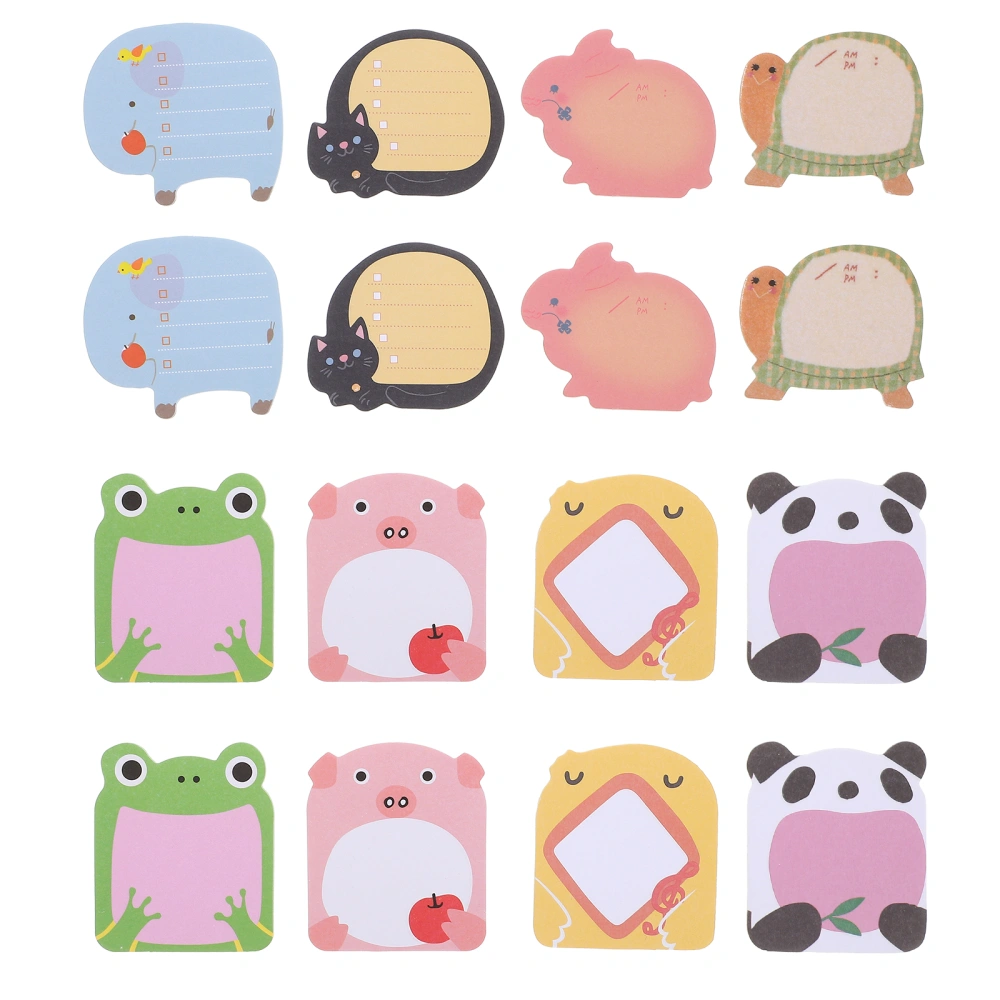 24pcs Creative Animals Designed Sticky Memo Pads Memo Stickers Multipurpose Message Notes