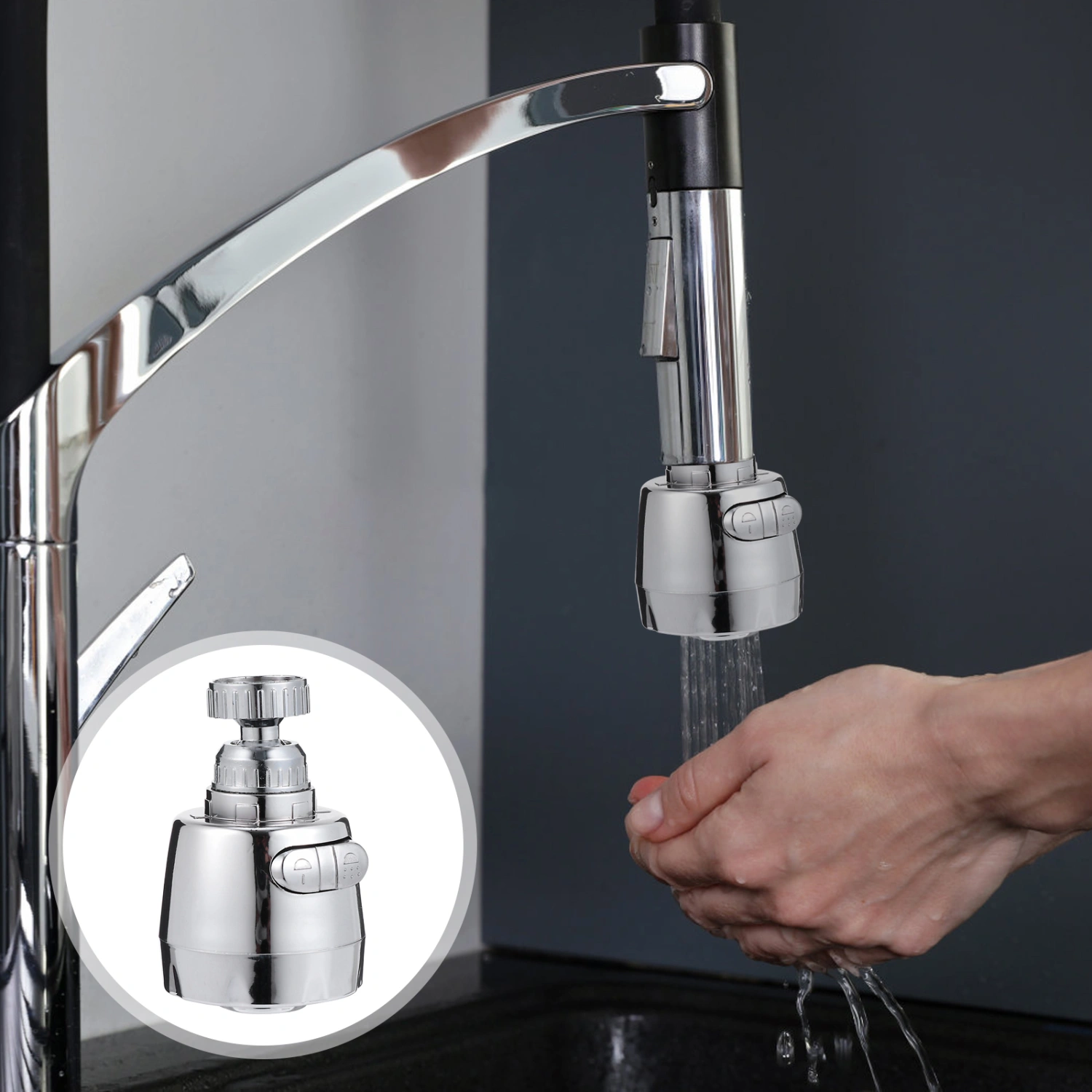 2pcs Splashproof Nozzle Rotatable Faucet Tap Extender Kitchen Diffuser Filter