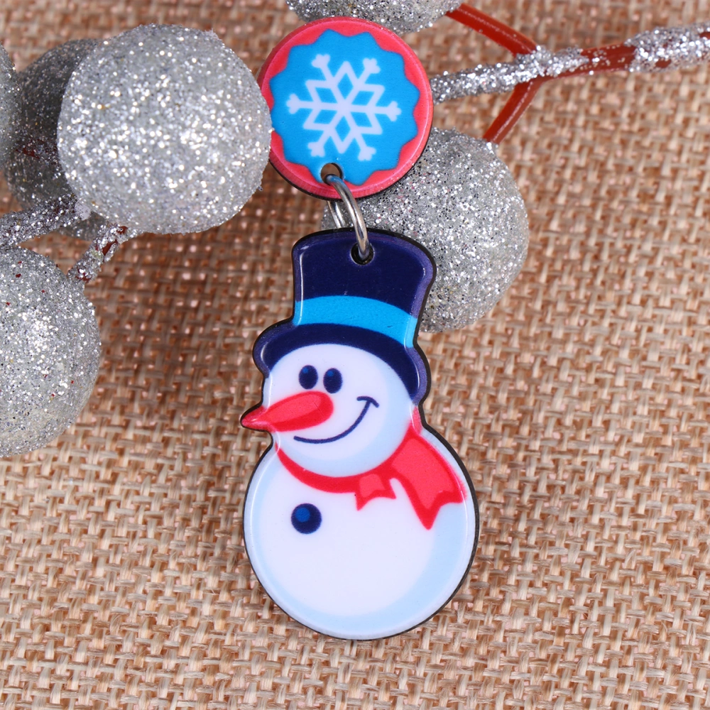 1 Pair Christmas Acrylic Snowman Stud Earrings Earrings Christmas Ear Stud Creative Earrings (Radish Snowman)