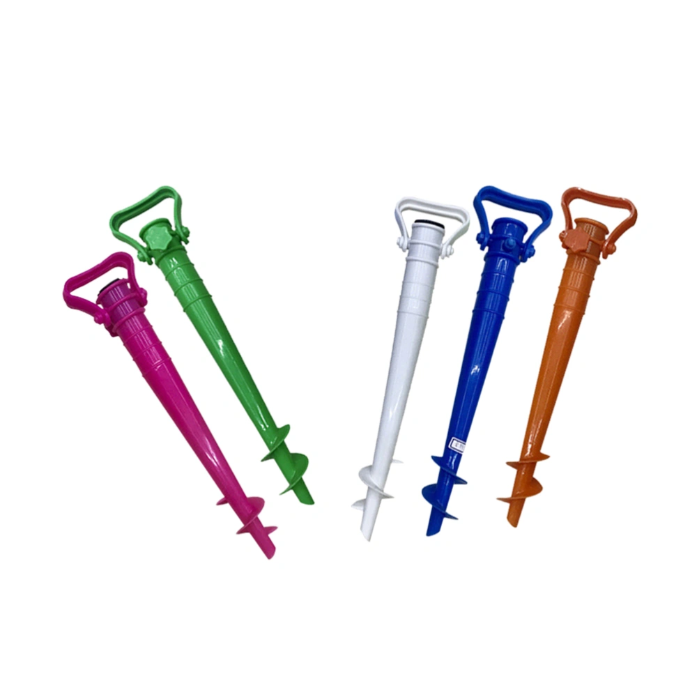 Adjustable Beach Umbrella Sand Ground Anchor Spike Umbrella Stretch Stand Holder for Fishing Pole Sun Beach Garden Patio (Random Color)