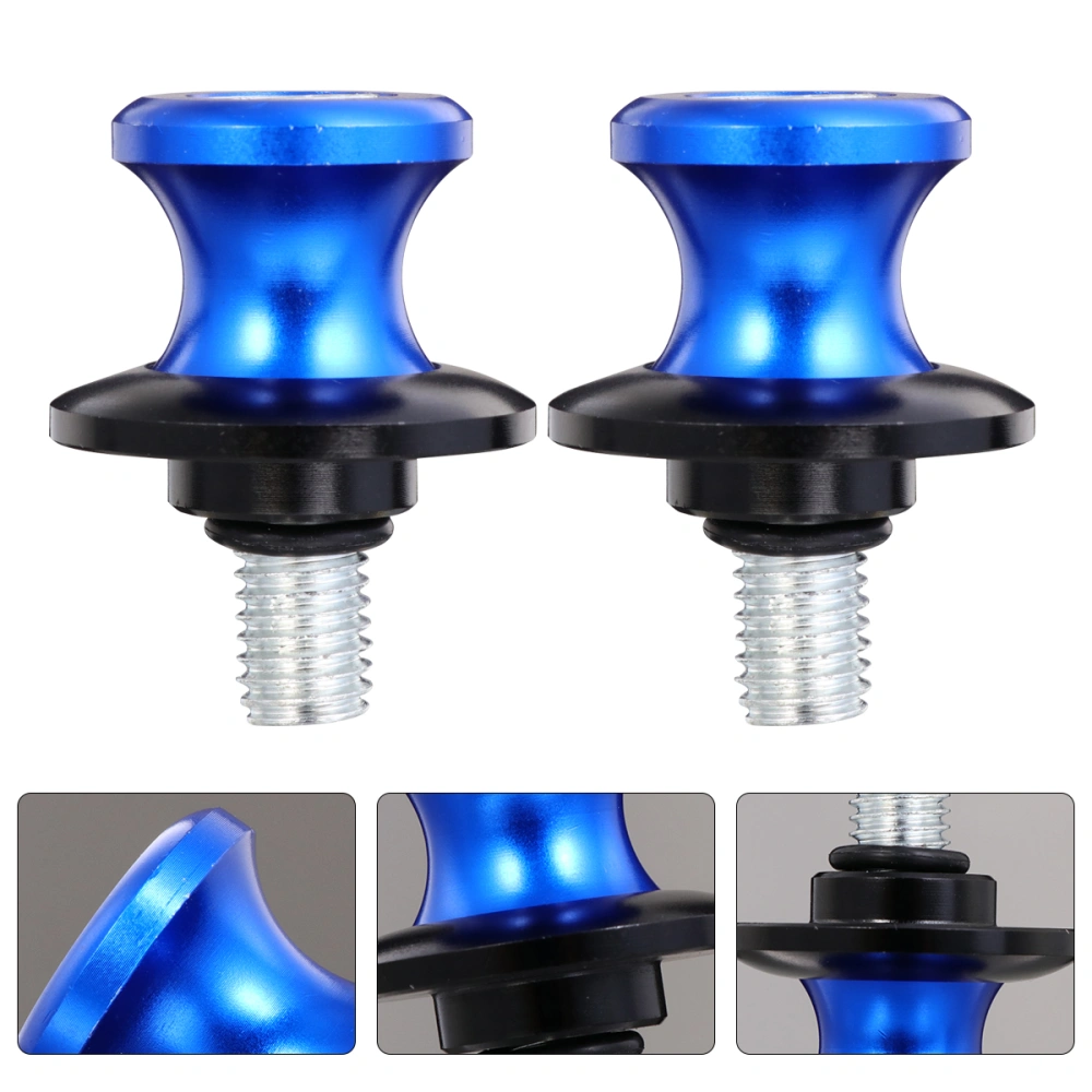 2Pcs 10mm Motorcycle Sports Car Back of Car Screw Frame Screw Aluminum Alloy Car Screw (Blue)