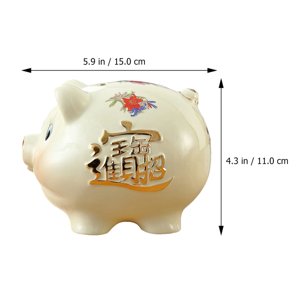 Creative Ceramic Piggy Bank Lovely Home Piggy Bank Funny Coin Jar Ornament