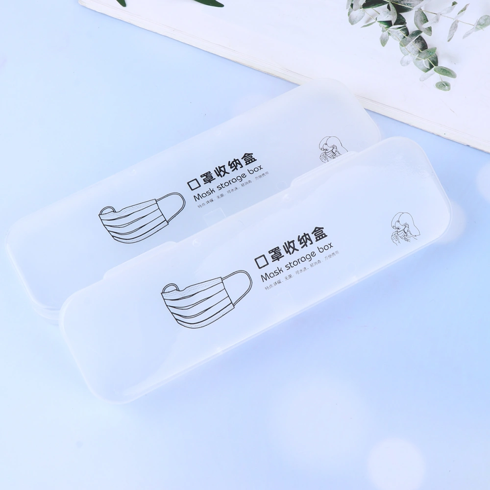 2pcs Disposable Face Mouth KN95 Mask Storage Box Dustproof Container Storage Case Portable PP Transparent Sundries Container (Small Size)