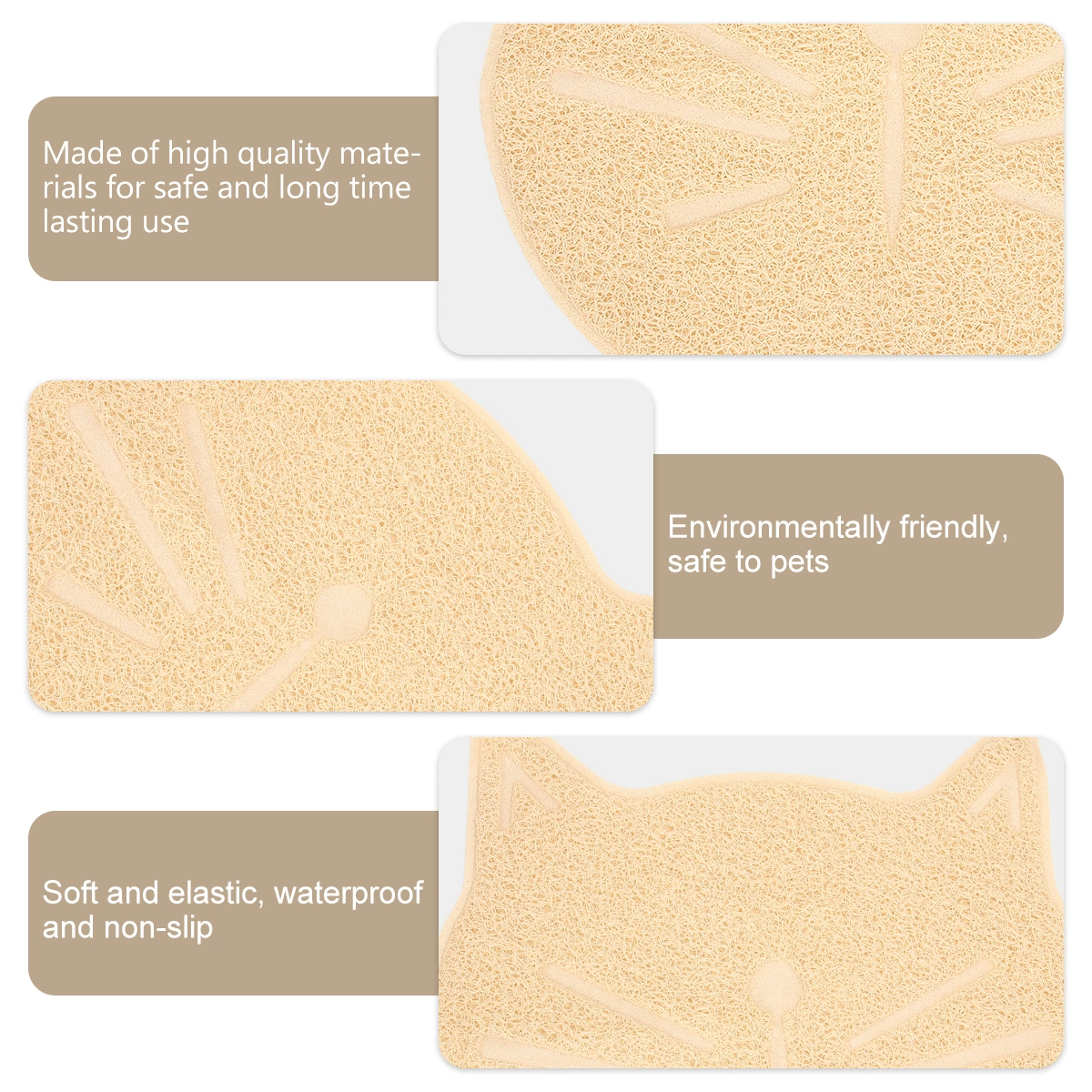 1pc Household Cat Litter Mat Non-slip Pet Cat Face Shaped Mat Pet Supplies