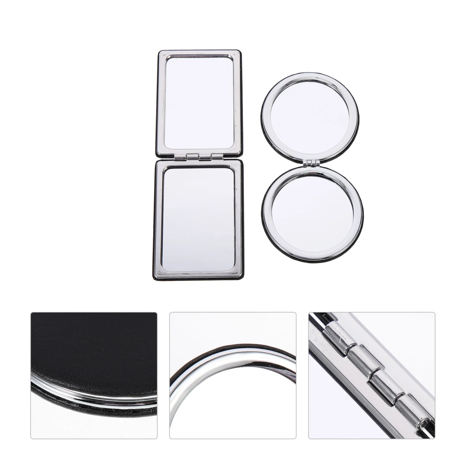 2pcs Folding Cosmetic Mirror Pocket Mirror Folding Small Makeup Mirrors