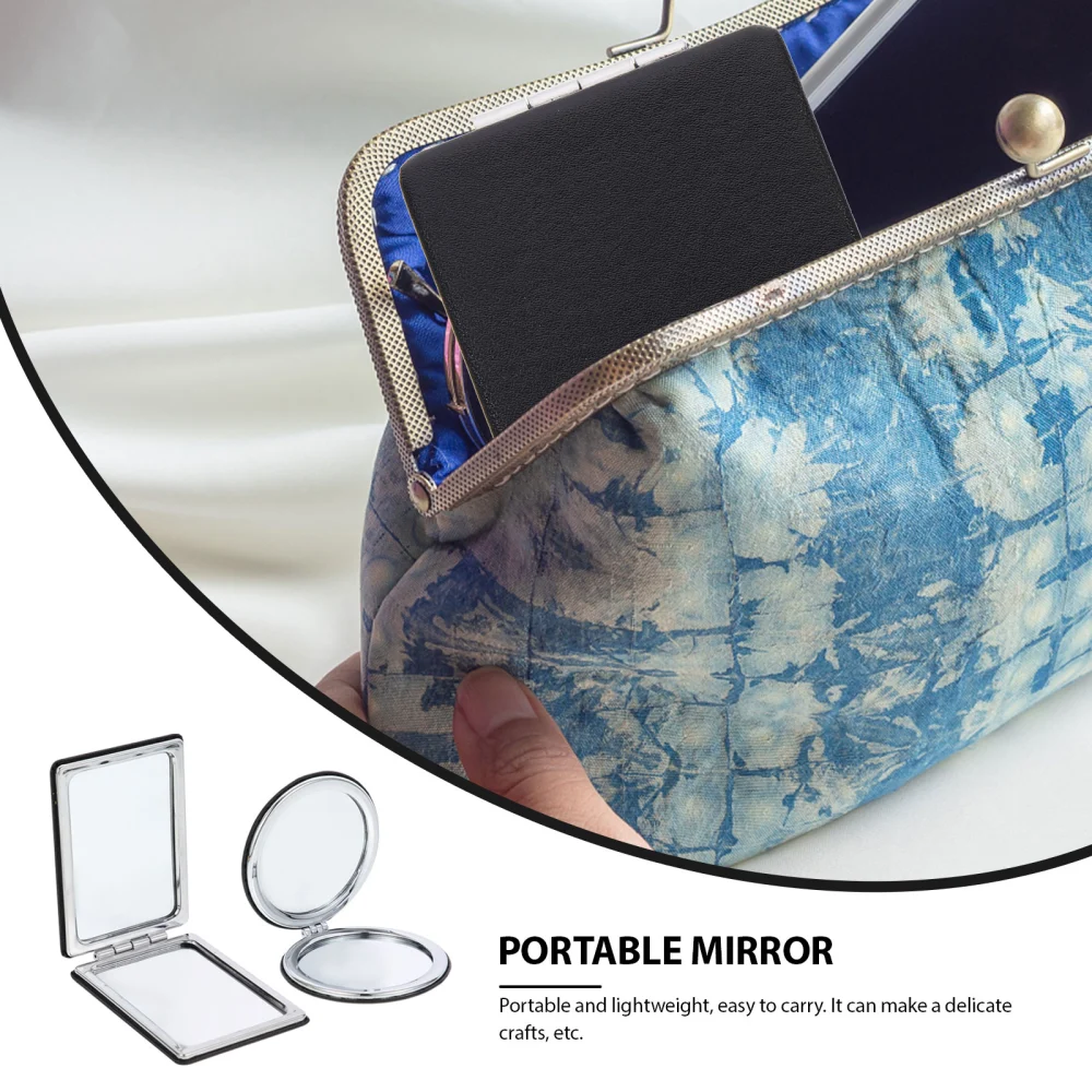 2pcs Folding Cosmetic Mirror Pocket Mirror Folding Small Makeup Mirrors