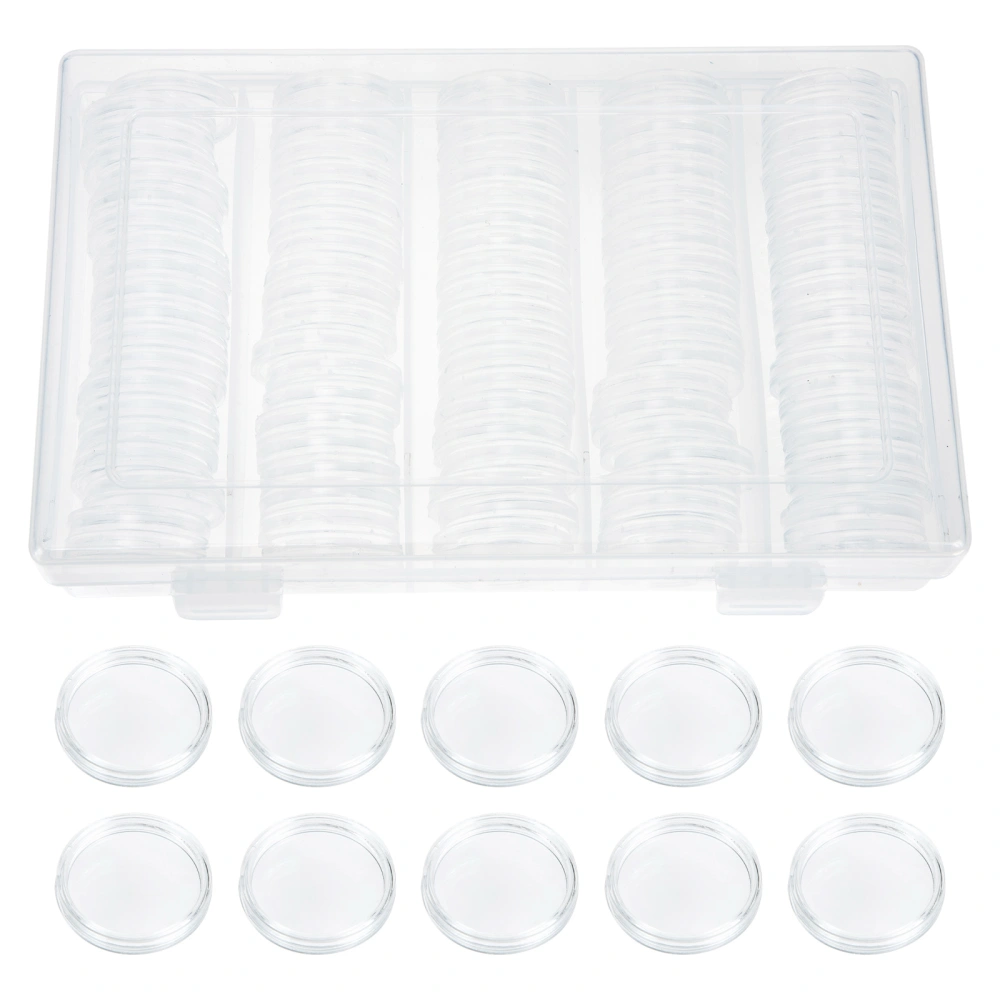 1 Set of Clear Coin Box Coin Collection Box Protective Coin Box Empty Storage Case