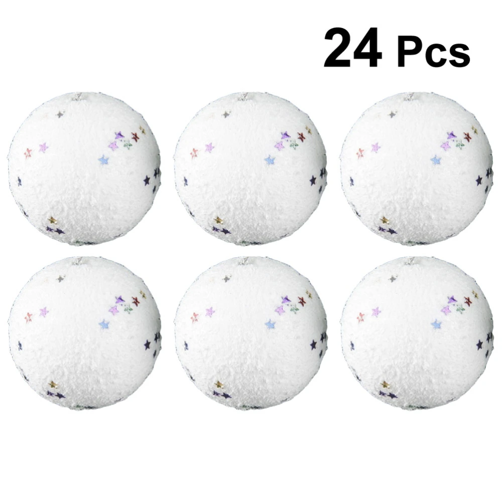 8cm White Hanging Tree Ball Ornaments Christmas Snowball Ball Decorations for Holiday Wedding Party Decoration (6 Pcs a Bag/Minimum Buy of 4 Bags)