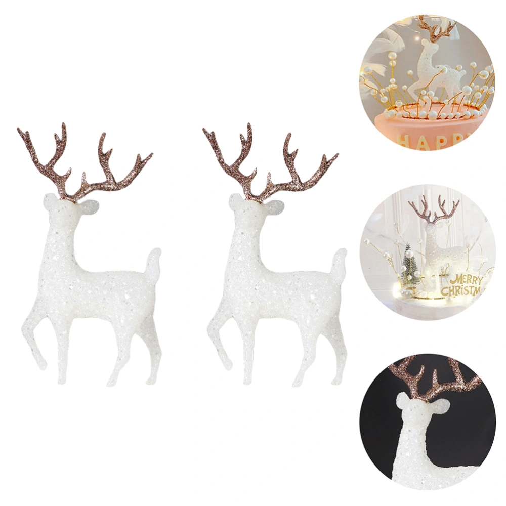 2pcs Cake Topper Deer Cake Topper Plastic Cake Topper Birthday Cake Ornament