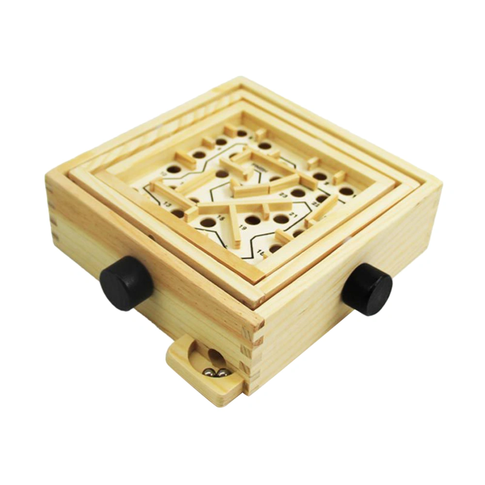 1pc Mini Wooden Labyrinth Board Puzzle Game Ball Toy Intellectual Toy for Children