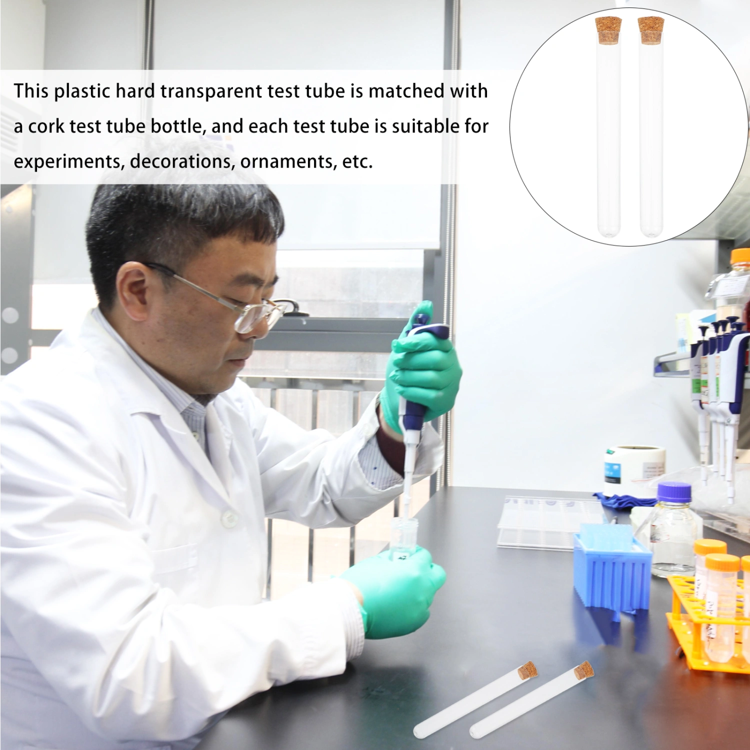 30pcs Transparent Storage Test Tubes Multi-functional Test Tubes with Cork