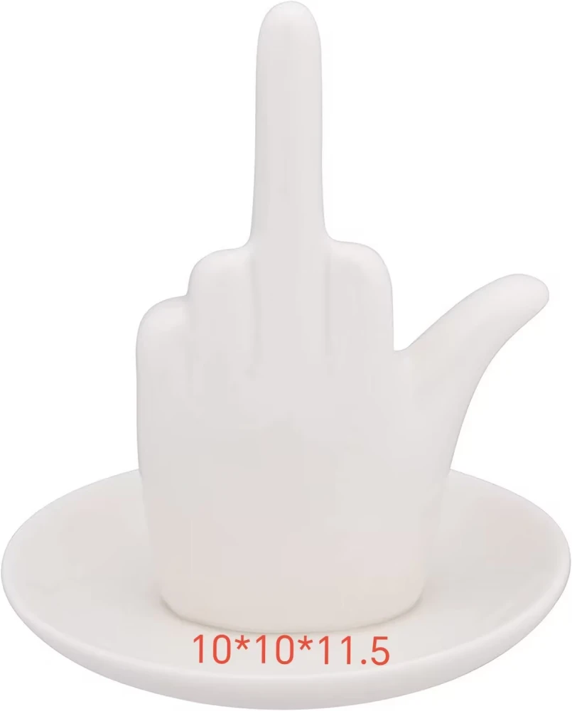 Ceramic Jewelry Display Tray Hand Modeling Decorated Necklace Dish Funny Ring Display Holder