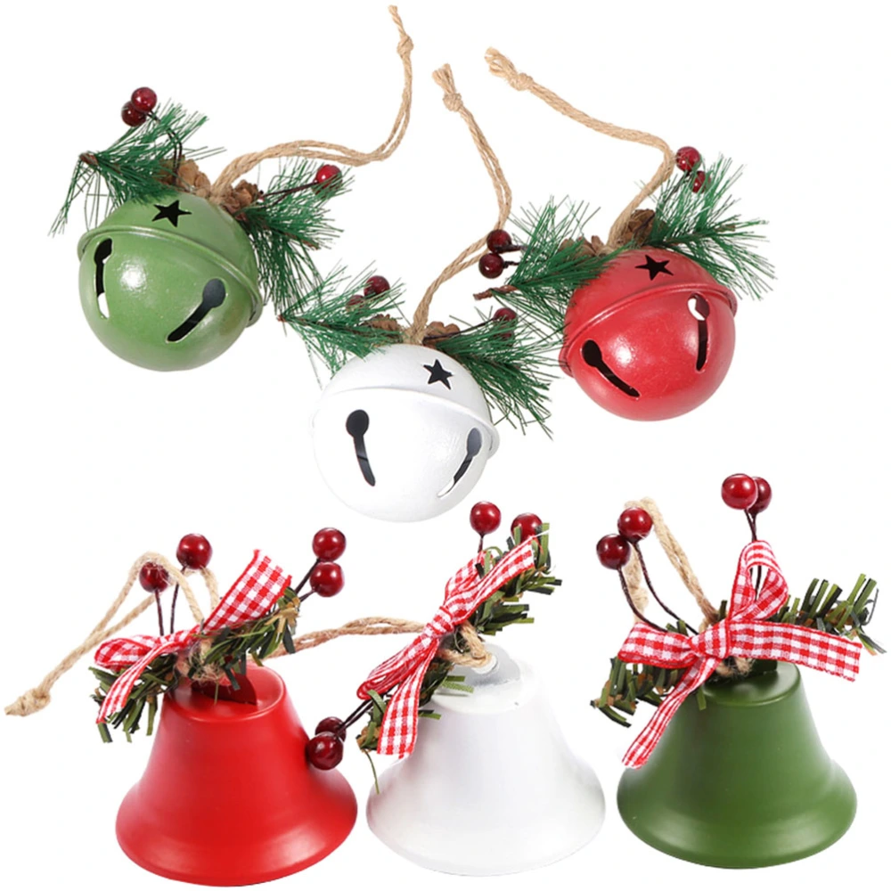 6pcs Christmas Tree Bell DIY Hanging Decors Berry Bell DIY Scene Pendants Xmas Decorations