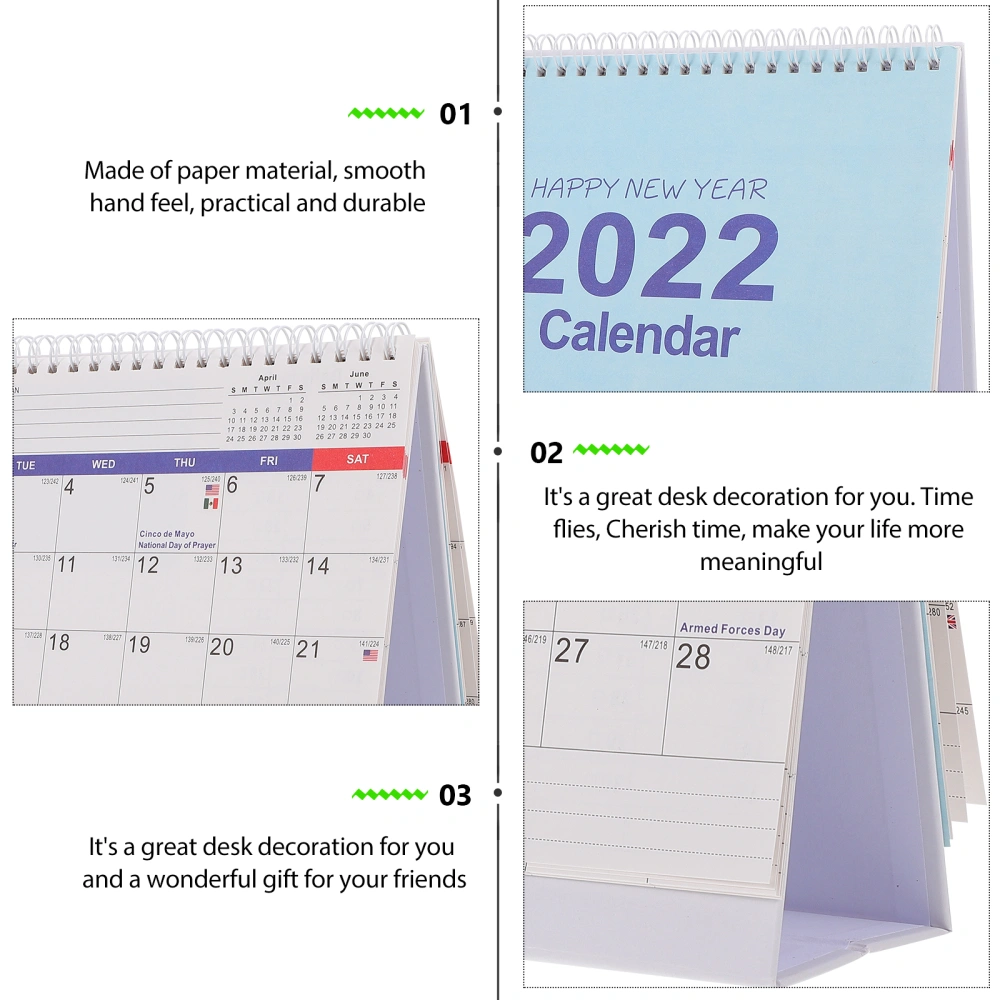 1pc Desktop 2022 Countdown Calendar Table Paper Coil Calendar Agenda Calendar