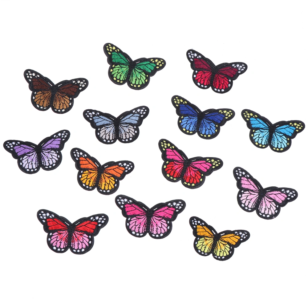 20pcs Butterflies Appliques Stickers Patch Decal Vivid Embroidery Patches DIY Decoration Clothing Accessories (Random Color)