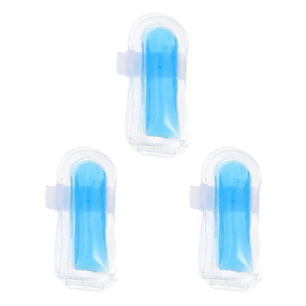 3pcs Finger Cold Gel Ice Packs Cold Compress Therapy Refreshing Ice Packs (Blue)