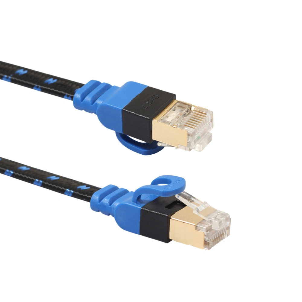 1 Meter Double-shielded Level 7 10G Computer Router Nas Flat Cable With Fiber Mesh