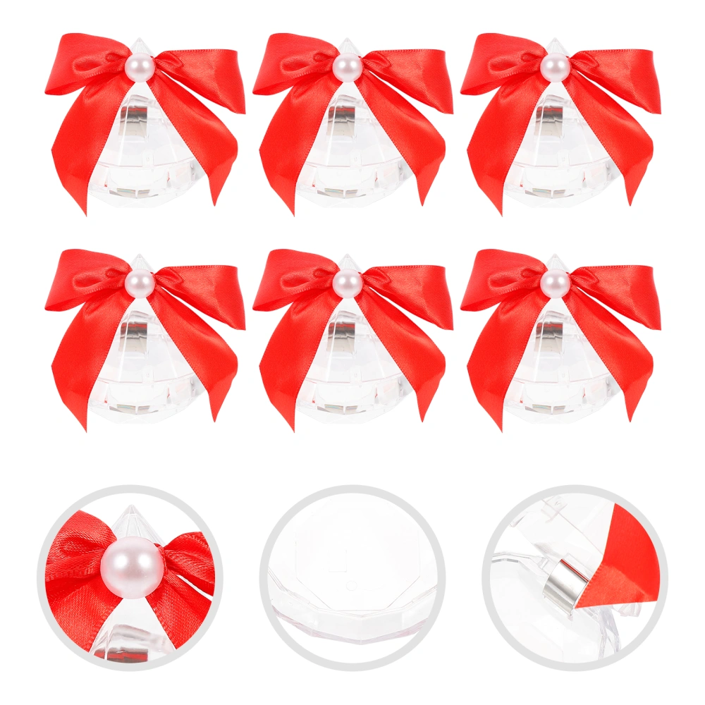 6pcs Bowknot Diamond-shaped Candy Box Wedding Candy Box Candy Packaging Box