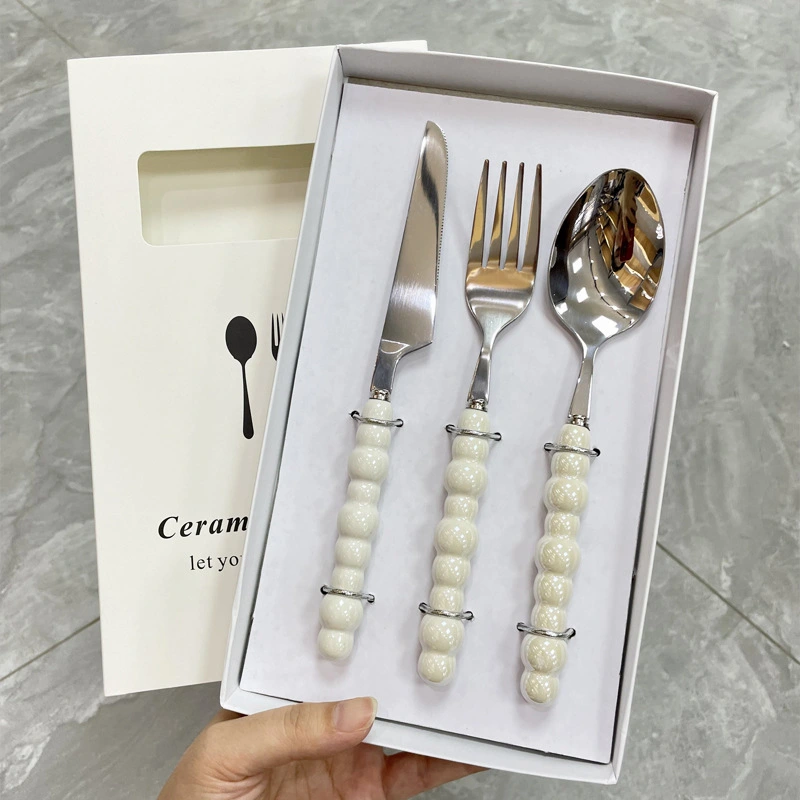 1 Set of Western Restaurant Tableware Sturdy Stainless Steel Flatware Dining Table Cutlery